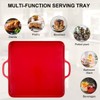 HSDT Square Serving Trays with Handles Melamine Red 12.5x12.5 Inch
