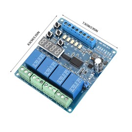 AUNMAS 4 Channel Multifunction Relay Board Module with Timer, DPDT Switch 8-36V DC, Adjustable Time Delay Relay for Industrial Automation Car Electronics