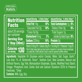 Hidden Valley Garlic Ranch Condiment and Dressing, 20 Fluid Ounce Bottle (Package May Vary)