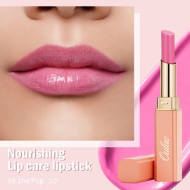 Oulac Pink Lipstick Moisturizing Shine Lipstick - Moisturizing Lip Stick Glossy Tinted Lip Balm, Sheer Shine Juicy Finish, Lightweight and Hydrating Formula for Dry Lip Care, Vegan 2.2g/0.07oz (06)