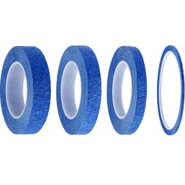 Ezranova 4 Rolls Blue Masking Tape,Fine Line Tapes,Painters Tape,Artist Painting Tape,5mm/8mm/10mm/15mm Wide Writable Masking Tape,Premium Paint Tape for Painting and Decorating