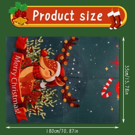 Thyonta Festive Christmas Table Runner Soft Linen Tablecloth with Holiday-Themed Prints for Family Gatherings Holiday Decorations Dining Table Accents (35 X 180 Cm)