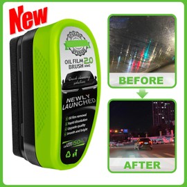 ERRECI Automotive Oil Film Cleaning Brush, Oil Film Cleaning Brush 2.0, Glass Coating for Windshield, Glass Oil Film Remover, Prevent Rain and Fog, Improves Clarity and Visibility (2pcs)