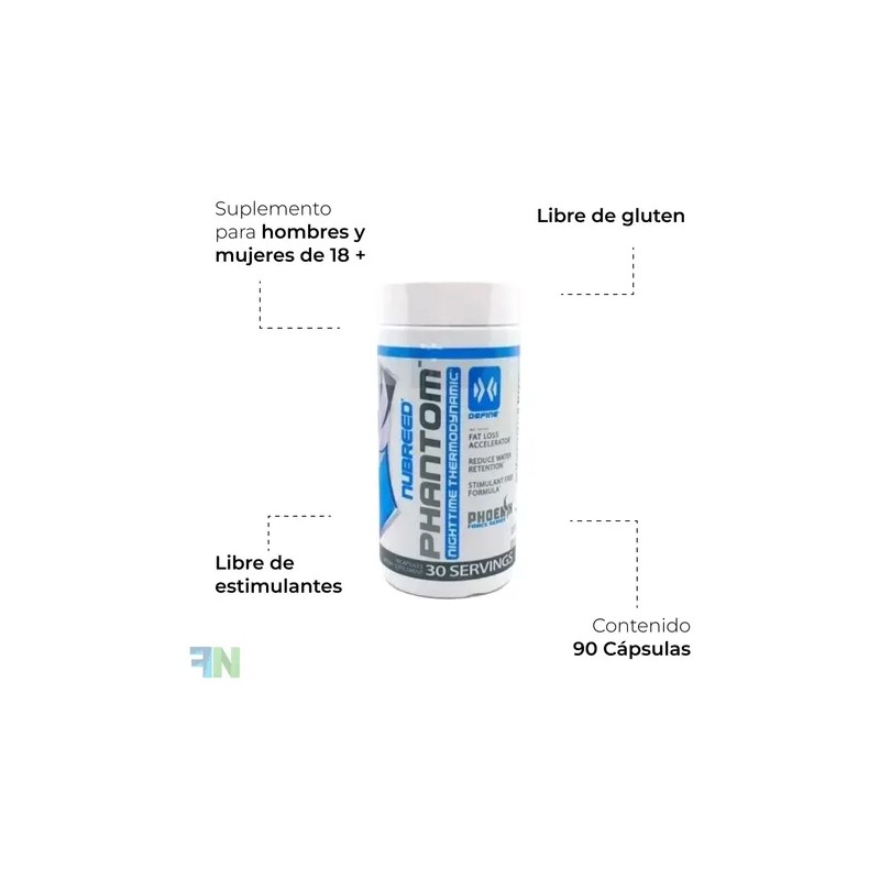 Phantom Nubreed 90 Capsulas Suplemento Dietetico Sabor Sin Sabor