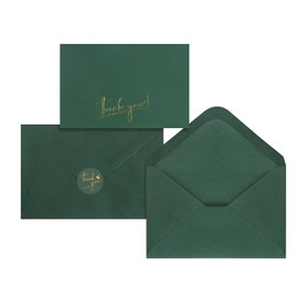 100 PCS Thank You Cards with Envelopes 4x6, 100 Stickers, Green Wedding Thank You Cards, Blank Thank You Cards Bulk, Thank You Notes for Baby Shower, Thanksgiving Day, Business, Birthday, Graduation