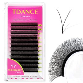 TDANCE TDANCE YY Lash Extensions C Curl 0.05mm Thickness Volume Extension 4D Fans 14mm YY Lashes Long Lasting Easy Application Lashes Premade Fans Matte Black Lashes(YY, C-0.05,14mm)