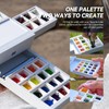 LIGHTWISH Travel Watercolor Palette Box, All-in-One Portable Watercolor Kit with
