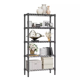 MZG 11.8"x 29.5"x 59.5" Adjustable Wire Shelving Units Heavy Duty 5 Tier Metal Shelf