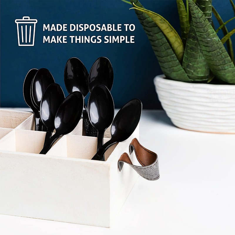 2 x Black Spoons | Heavy Duty Spoon (Pack of