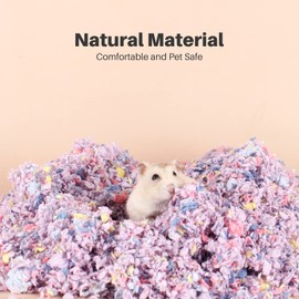 BUCATSTATE Hamster Paper Bedding, 2LBS/900g Dust-Free and Odor Control Paper Litter for Syrian Dwarf Hamsters Gerbils Mice Lemming Degus Reptile Birds (Purple)