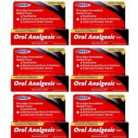 Iodent Lot 6 IODENT - MAXIMUM STRENGTH ORAL-A-GEL, BENZOCAINE 20%, Better then Orajel