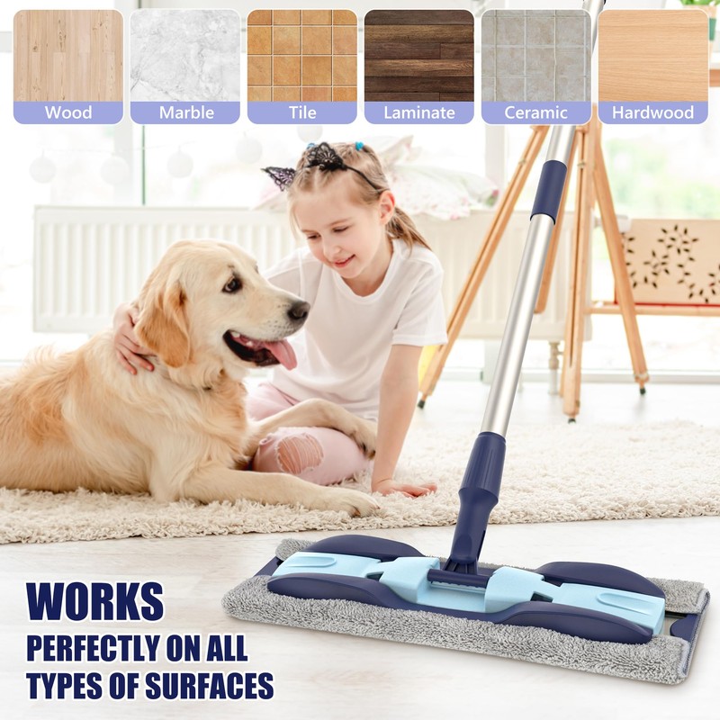 MEXERRIS Microfiber Floor Mop for Hardwood Laminate Tile Floor Cleaning: