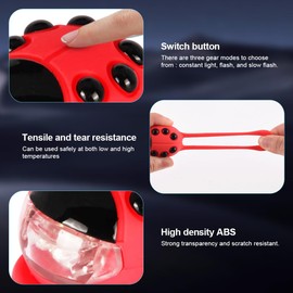 Peelanmall Pack of 2 Children's Scooter Light, IPX5 Waterproof LED Backpack Light, Pram Light, LED Children's Scooter Light, LED Warning Light with 3 Light Modes for Children's Scooter, Hiking Stick