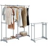 Heavy Duty Metal Double Rod Clothes Rack Garment Rack High