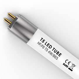 IHYCTV F6T5DL 4W T5 LED Tube 9 inch 520lm 6500k Daylight, Ballast Compatible, G5 Bi-Pin Base, Easy Installation Retrofitting for F6T5 Straight Fluorescent Tube, Frosted, 1 Piece