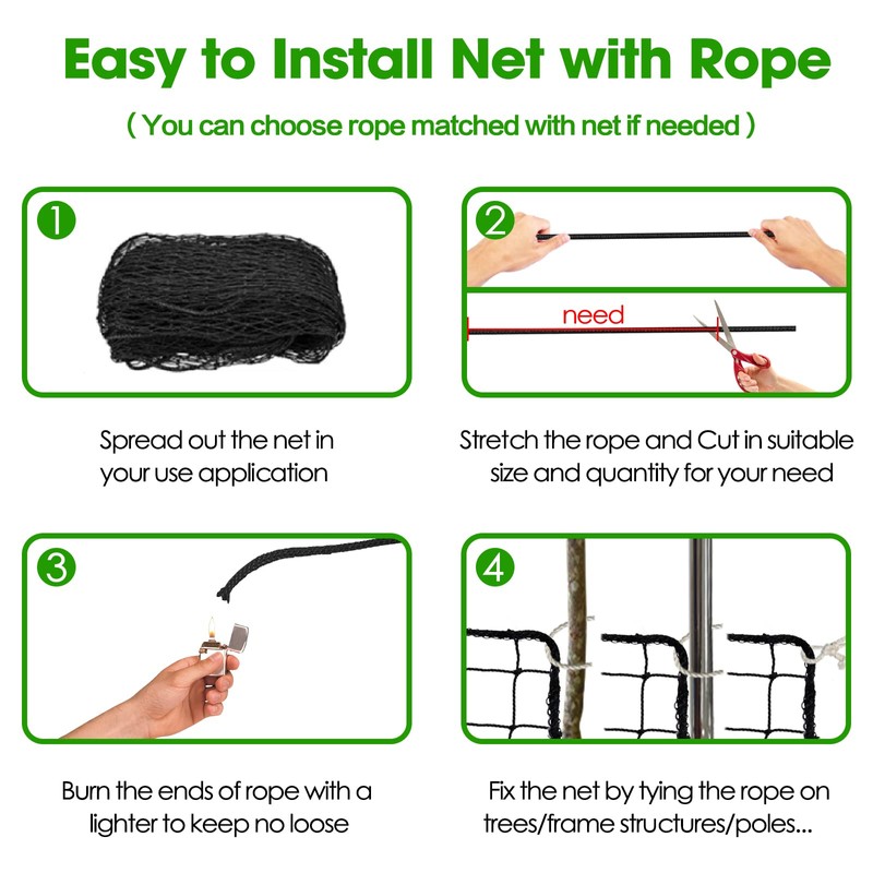 Wiseek 15'x30' Baseball Softball Backstop Nets, Heavy Duty Baseball Netting