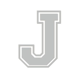 Applicable Pun Varsity Letter J - Vinyl Decal for Outdoor Use on Cars, ATV, Boats, Windows and More - Light Grey 9 Inches Tall
