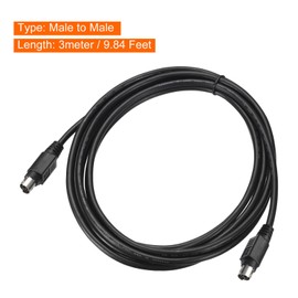 MECCANIXITY PS/2 Ratón y Teclado Extensión Cable 6 Pasadores 9.84 Pies Macho a Macho para PC