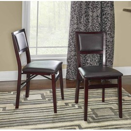 Linon Keira Pad Folding Chair, Set of 2, Engineered Wood