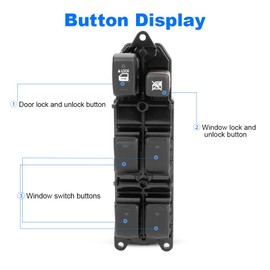 WMPHE Power Master Window Switch Compatible with Lexus ES300 V6 3.0L 2002 2003 & ES330 V6 3.3L 2004 2005 2006, Driver Left Side Window Switch 20 Pins, Replacement for 8404033030, 8404033031