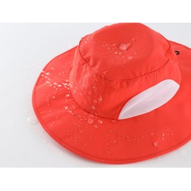 Magracy Mens UPF50+ Sun Hat Wide Brim UV Protection Safari Hat for Women Fishing Hiking Gardening Hat Red