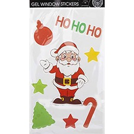 Santa and Rudolf Christmas Window Gel Stickers, Easy to Use and Remove (HoHoHo)