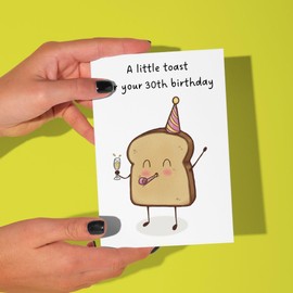 30th Birthday Card For Women Funny Her Female Here's A Toast 30 Today For Daughter Girlfriend Wife Auntie Best Friend Bestie