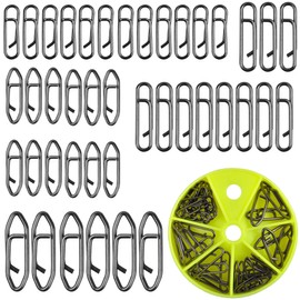 VATEICO Fishing Power Clips Kit Stainless Steel Fast Snaps Fishing Speed Clips Quick Change Lure Connector Kayak Drifting Fishing 40pcs