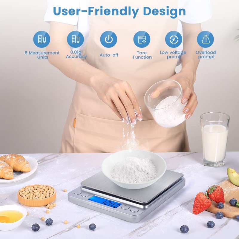 Digital Food Kitchen Scale, 500g 0.01g Mini Precision Gram Scale