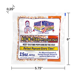 Great Northern Popcorn Premium, Popcorn Portion Packs, 2.5 Ounce (Pack of 24)