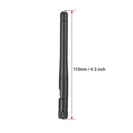 sourcing map WiFi Antenna 3dBi 2.4/5.8GHz SMA Male Omni Direction Dual Band 110mm Folding Compatible Black