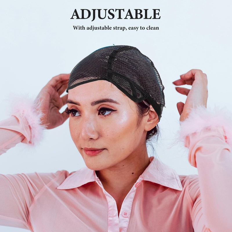 PRETYZOOM Wig Mesh Hat Adjustable Black Wig Cap for Comfortable