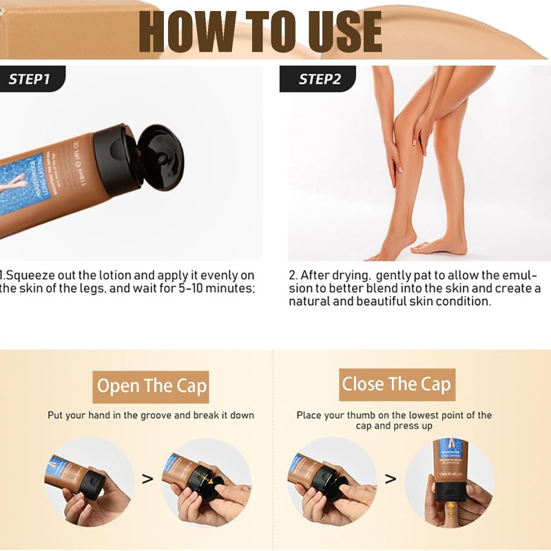 Waterproof Leg Makeup, Long-Lasting Even Skin Colour, 40ml, Set of