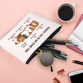 Guinea Pig Lover Makeup Bag - Things I Do in My Spare Time - Owner Gift - Themed Cosmetic Bag for Guinea Pig Mom