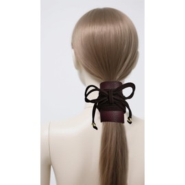 Hair Ties for Women, Ponytail/Braid Holder, Wraps, Deadlock Accessories for Ladies, Leather Hair Wrap Motorcycle Ponytail Hair Wrap Ties for Woman, Handmade, Brown