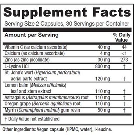 Vitanica Lysine Extra, Immune System Support, Vegan, 60 Count