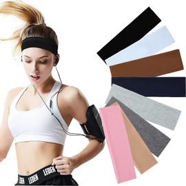 8 PCS Women's Headband Non-Slip Elastic Sweat Absorption Headband,Elastic Sweat Yoga Headband,Soft Sports Thin Headband Fashion Men's and Women's Headband（8 Colors）