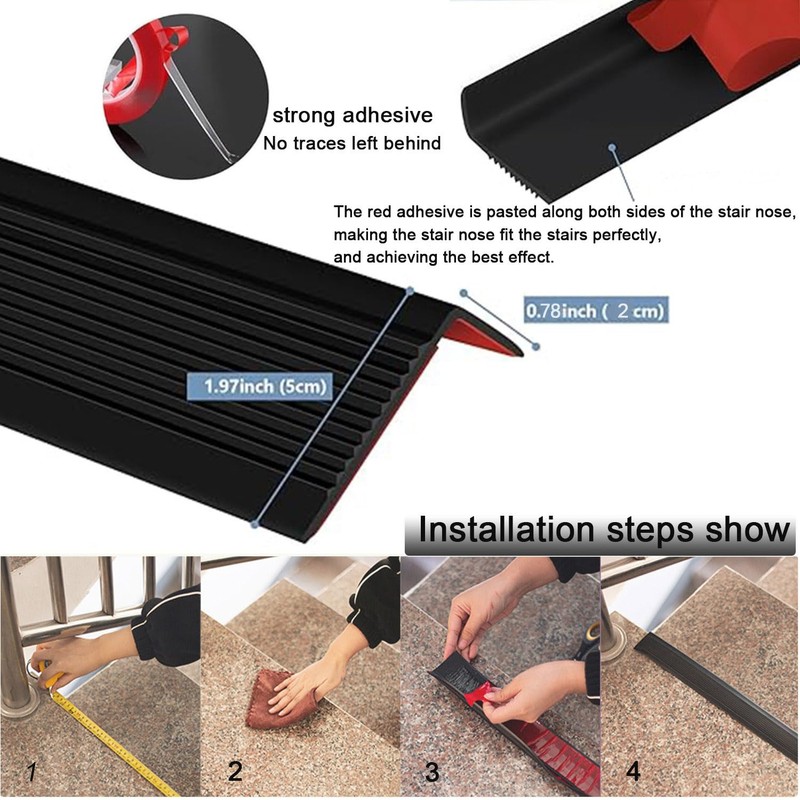 Aetherix Vinyl Stair Nosing 7Ft Self Adhesive Stair Edge Protector