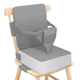Sylynvia Booster Seat for Kitchen Chair with Backrest Adjustable Straps, Toddler Booster Seats for Dining Table Portable for Travel Camping Eating, Booster Cushion for Table for Baby Child Kid