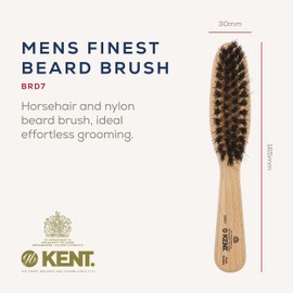 Kent Brushes Mens Finest Beard Brush - Ideal for Conditioning and Smoothing Beards - All Hair Types