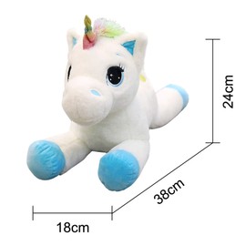 Georgie Porgy Children Plush Unicorn Velvet Cuddly Toy Stuffed Animal Teddy Soft Toy for Girls Gifts (15'' White Unicorn)