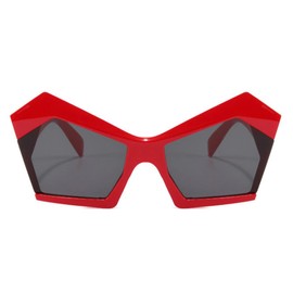 willochra Fashion Design Women's Sunglasses Unique Polygon Oversized Gradient Lens Sun Glasses Luxury Shades Eyewear (C4)