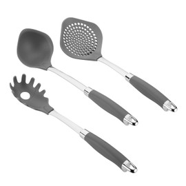 Anolon Gadgets Utensil Kitchen Pasta Cooking Tools Set, 3 Piece, Graphite Gray