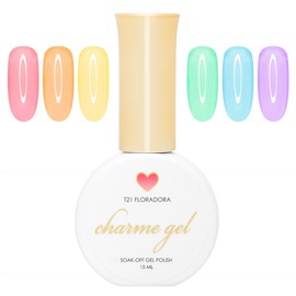 Daily Charme Pastel Tinted Glass Gel Nail Polish / (6 colors), Soak Off UV LED Gel Nail Polish Set, Home DIY/Nail Salon Manicure (15 ml/Bottle)
