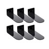 6 Pcs Black Floating Shoe Shelves Transparent Acrylic Wall Mounted