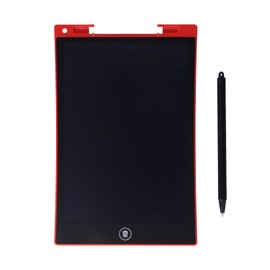 LCD Writing Tablet 10in Full Screen Replaceable Button Battery Red Portable Handwriting Pad for Kids