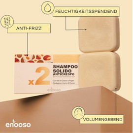 Organic Solid Shampoo for Curly and Frizzy Hair, Sulphates & Silicones, Anti-Frizz and Nourishing with Argan and Coconut Oil, Chestnut and Cocoa, 100% Handmade, Natural, Vegan, Made in Italy