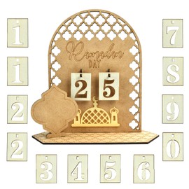 Eid Mubarak Calendar, Ramadan Countdown Calendar, Ramadan Decorative Wood, DIY Ramadan Decoration 30 Days Countdown, Ramadan Calendar, for Home, Living Room Decoration Gifts