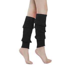 Sarfel Leg Warmers for Women 80s Ribbed Knit Leg Warmer Custume Womens Leg Warmers Sports Party Accessories Black