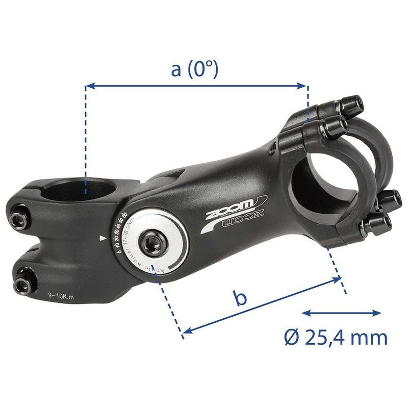 Zoom Adjustable Stem Ahead Clamp - Black, 1.1/8(28.6), 41/105 mm,